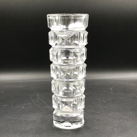 Cristal D'Arques-Durand Ancenis Cubist Facet Vase circa 1970 Arques France 8.5" - Picture 1 of 6